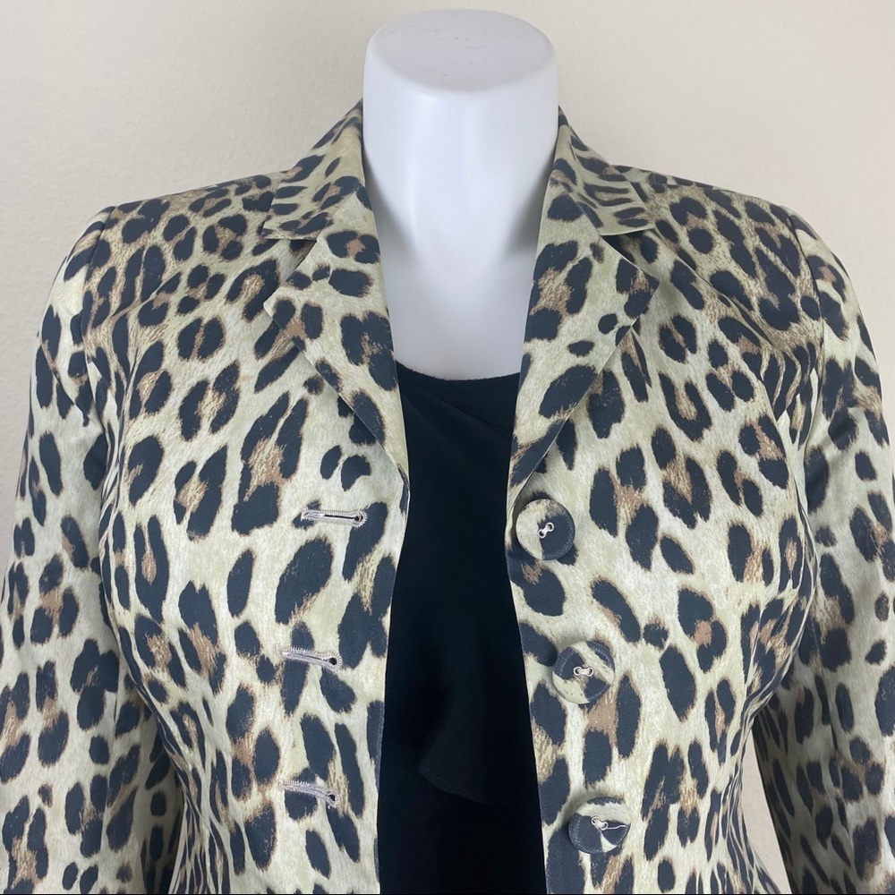 CHARLES GRAY LONDON LEOPARD PRINT BLAZER MEDIUM - Picture 2 of 7